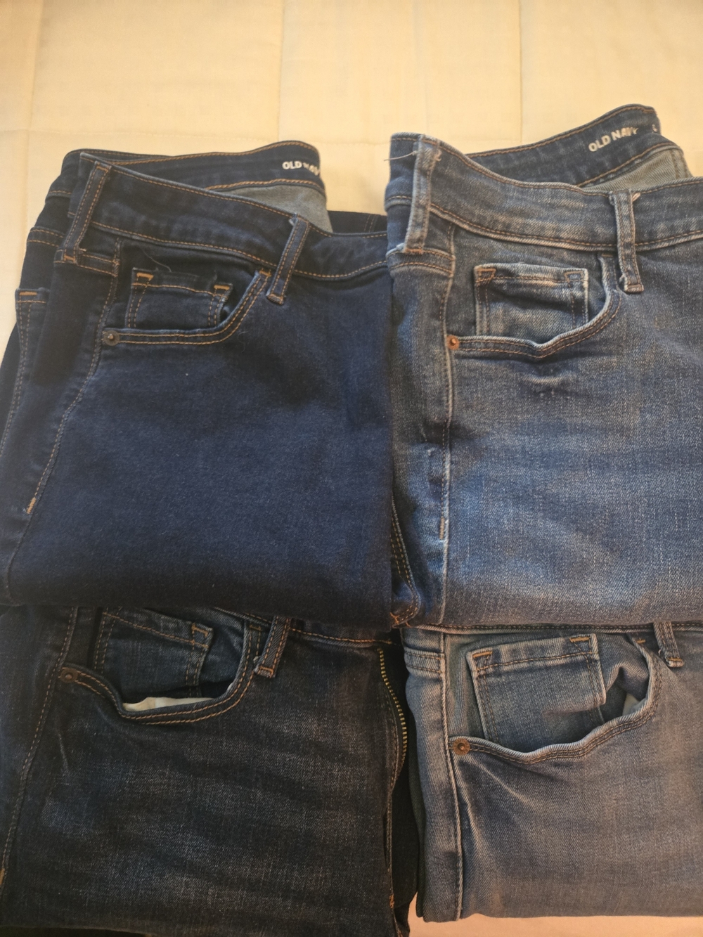 4 Tall Old Navy Skinny Jeans - Dark and Light Blue Washes